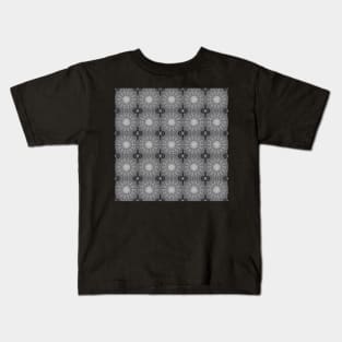 Charcoal Cat Faces Kaleidoscope pattern 8 Kids T-Shirt